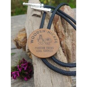 Handcrafted Wooden Nickel Bolo Tie